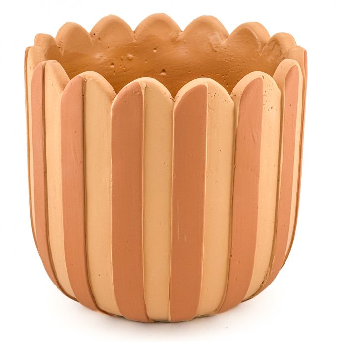 Aardewerk bloempot striped orange