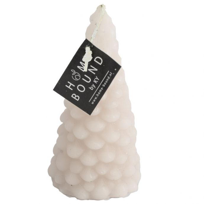 Kaars kerstboom beige 