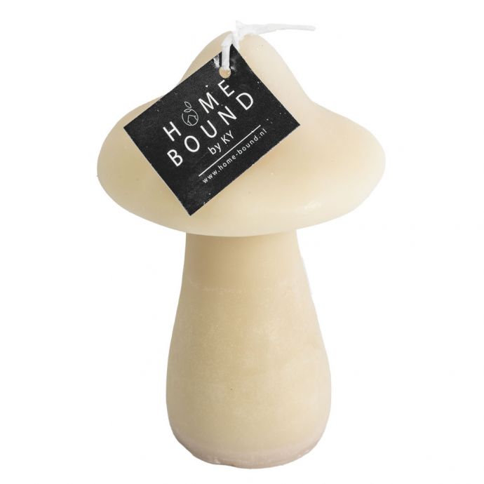 Kaars paddestoel beige 