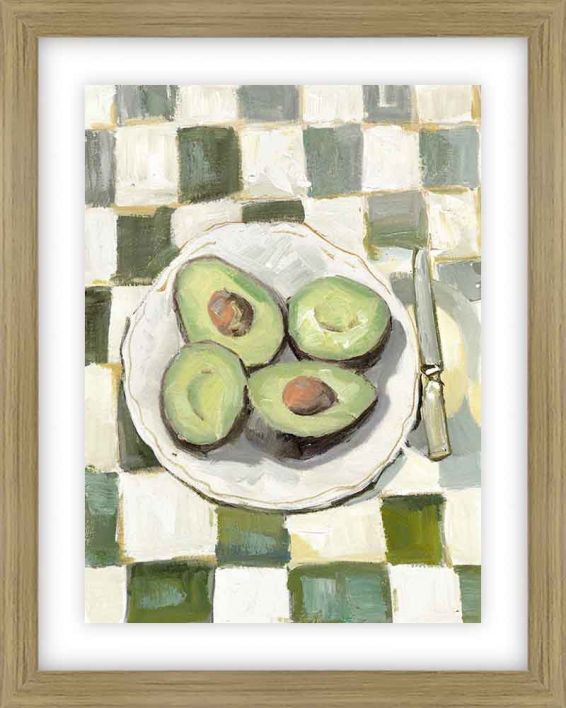 Schilderij met frame avocado 