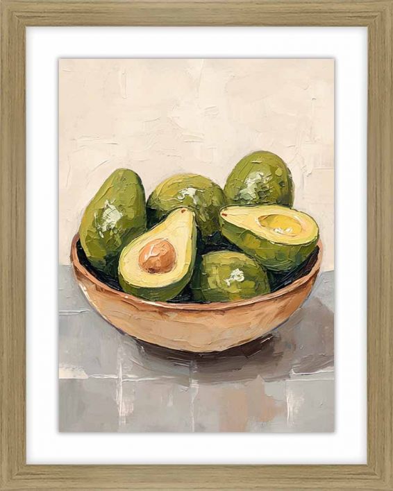 Schilderij met frame avocado 