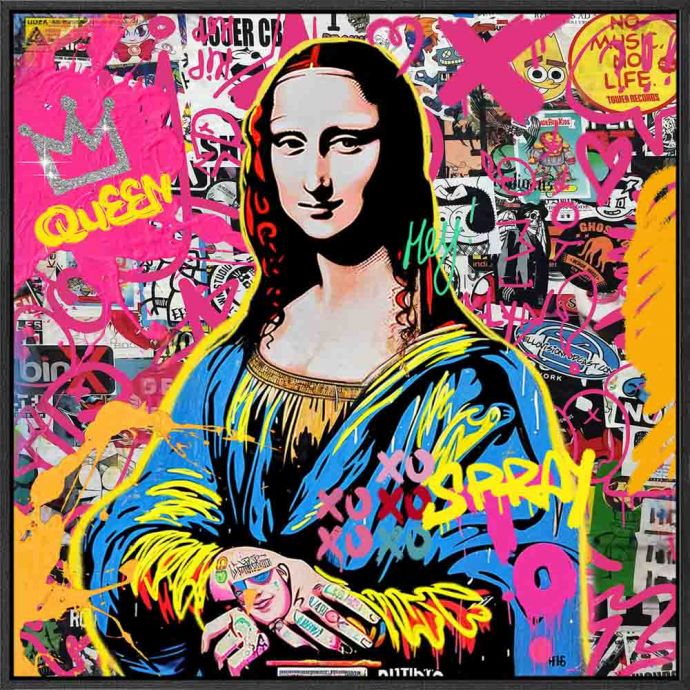 Schilderij high gloss popart Mona Lisa 