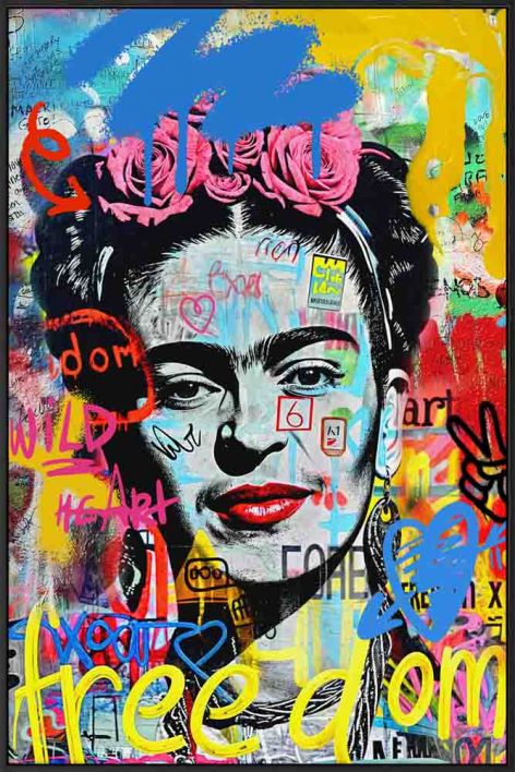 Schilderij high gloss popart Frida Kahlo 