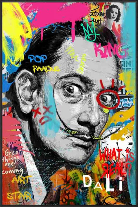 Schilderij high gloss popart Dali 