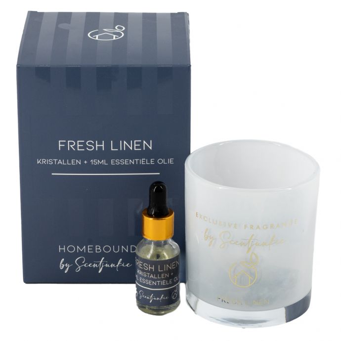 Geur kristal met 15ml essentiële olie 'Fresh linen'