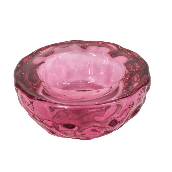 Glazen kaarsenstandaard roze 