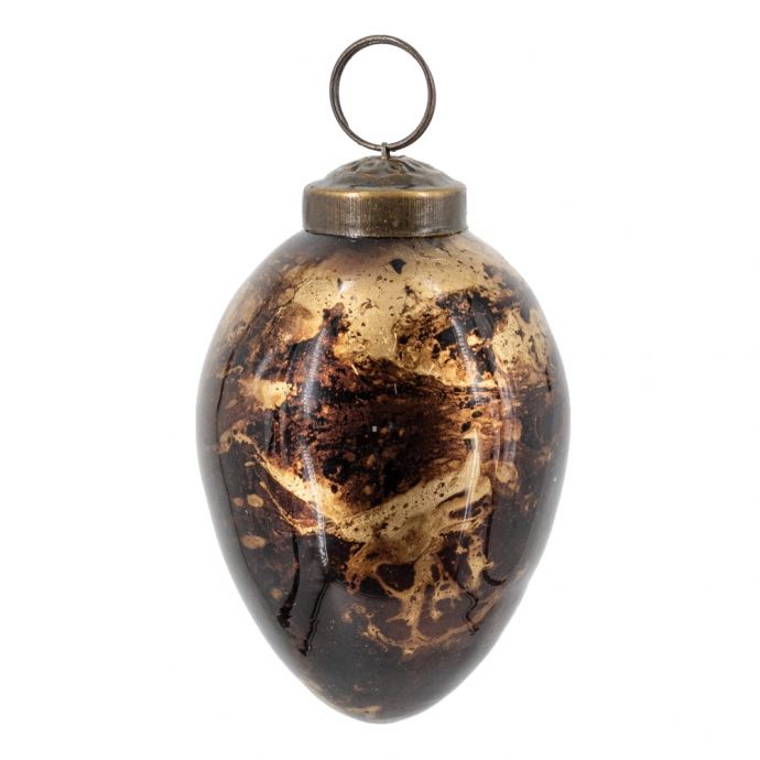 Glazen kerstbal brown marble