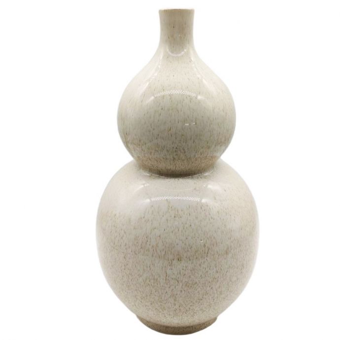 Aardewerk vaas bubbles beige