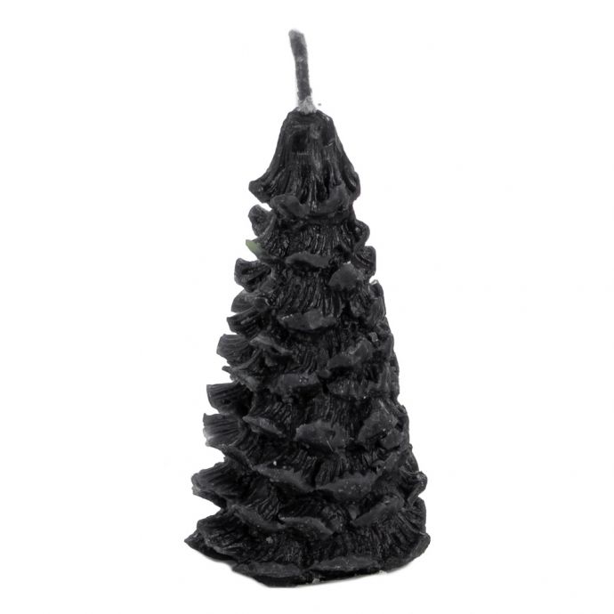 Kaars kerstboom rustiek zwart