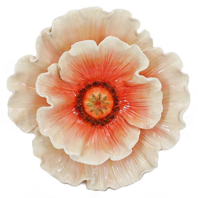 Wanddecoratie bloem peach