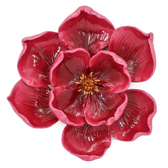 Wanddecoratie bloem rood 