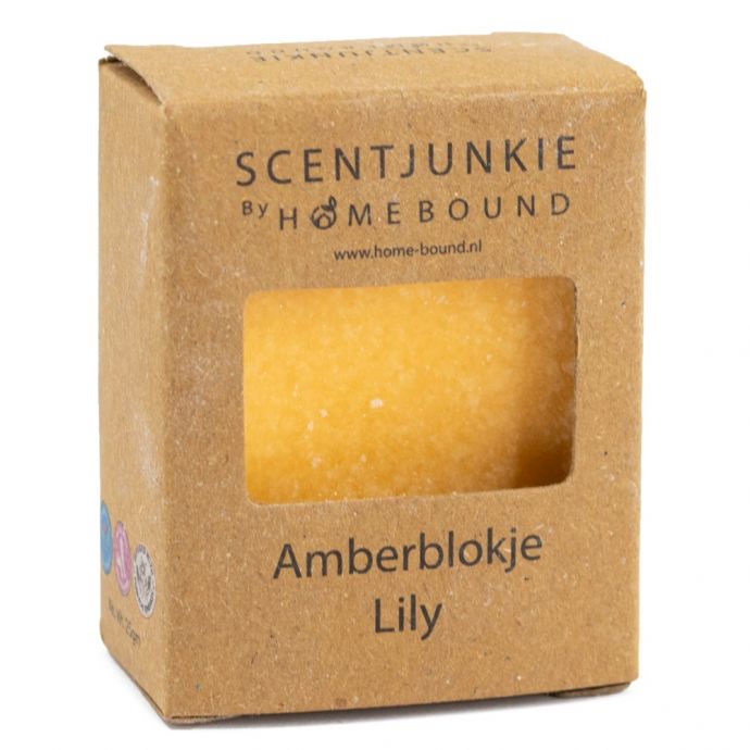 Amberblok in doosje ´Lily´