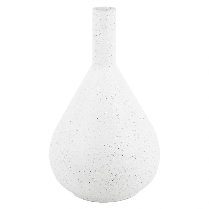 Metalen ornament vaas white dots