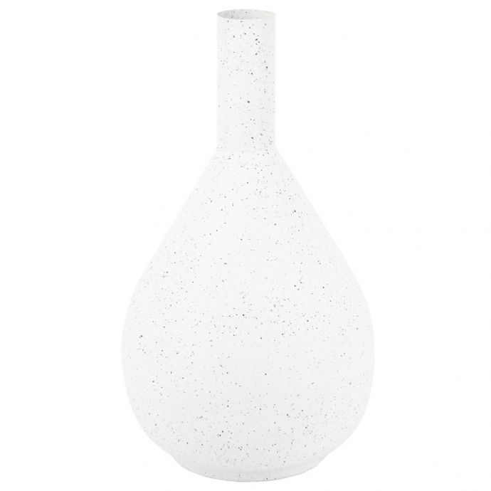 Metalen ornament vaas white dots