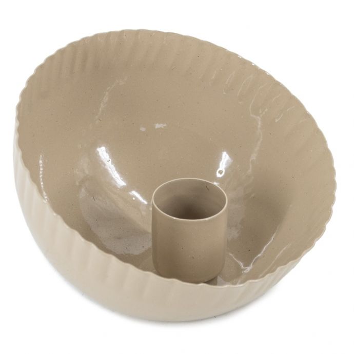 Kaarsenstandaard bowl beige