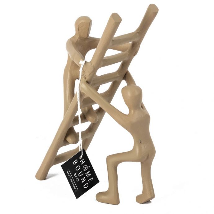 Decoratiebeeld metaal ladder beige