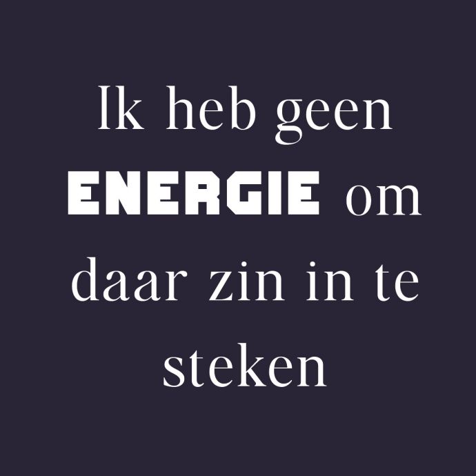 Tegeltje 'Geen energie'