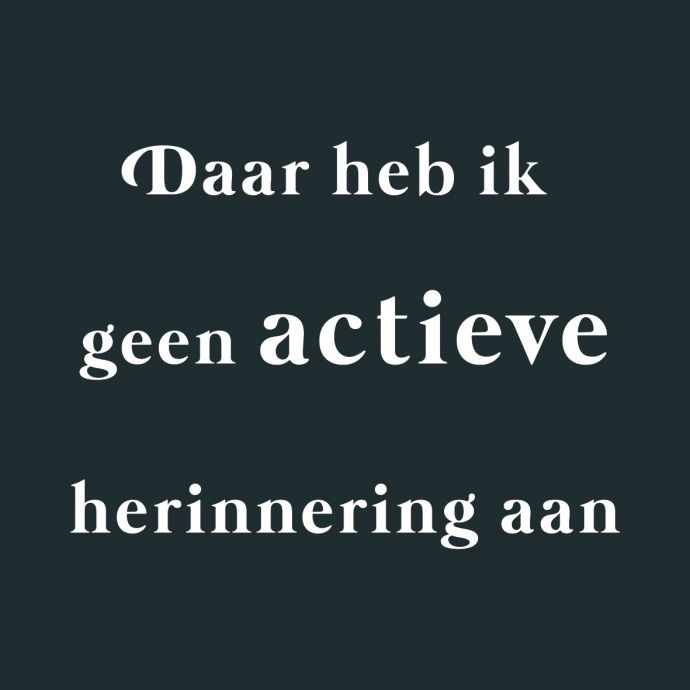 Tegeltje 'Actieve herinnering'