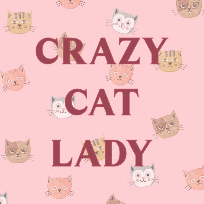 Tegeltje 'Crazy cat lady'