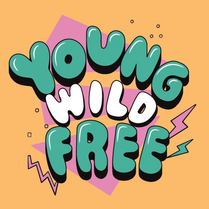 Tegeltje 'Young wild and free'