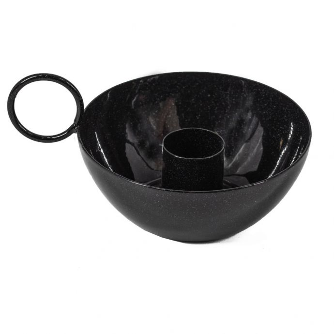 Kaarsenstandaard bowl zwart 