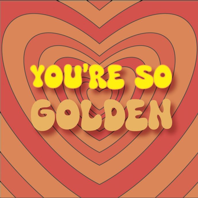 Tegeltje 'You're so golden' - goudfolie