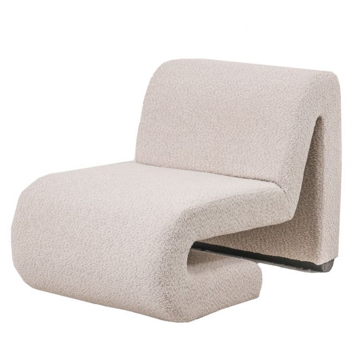 Fauteuil Odette in bouclé zand