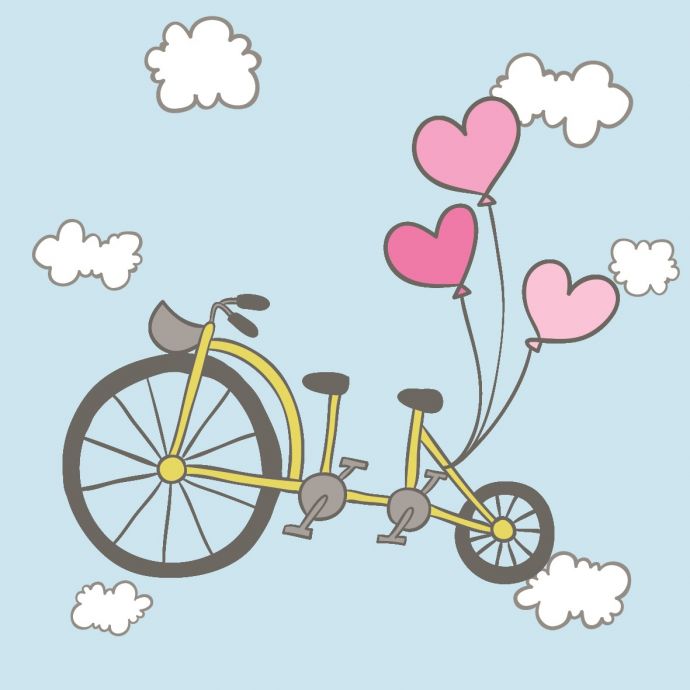 Tegeltje 'Just married fiets'