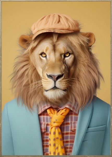 Poster in frame stylish lion