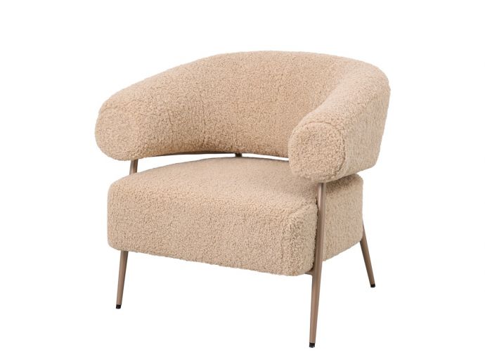 Fauteuil Zola in stof plush beige 