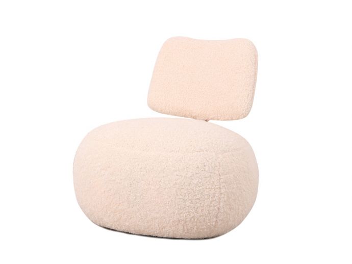 Fauteuil Leyla in stof plush wit 