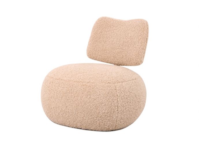 Fauteuil Leyla in stof plush beige 