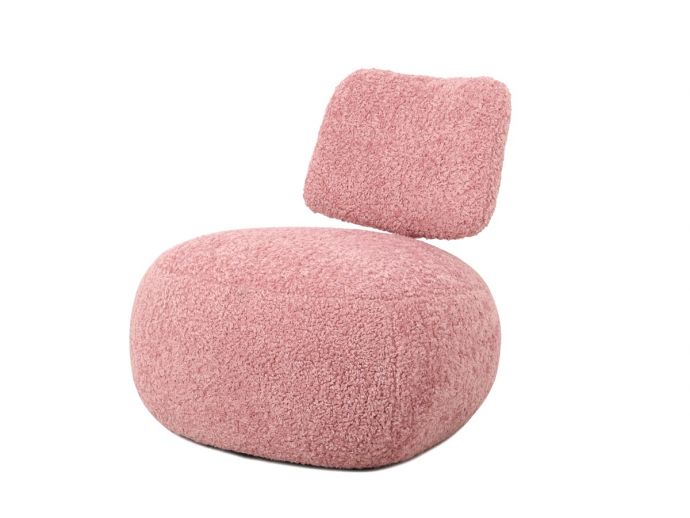 Fauteuil Leyla in stof plush roze 