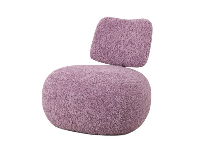 Fauteuil Leyla in stof plush lila 