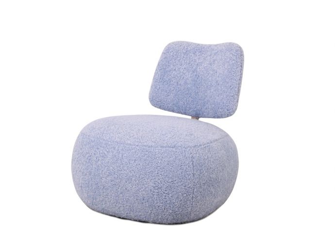 Fauteuil Leyla in stof plush blauw 