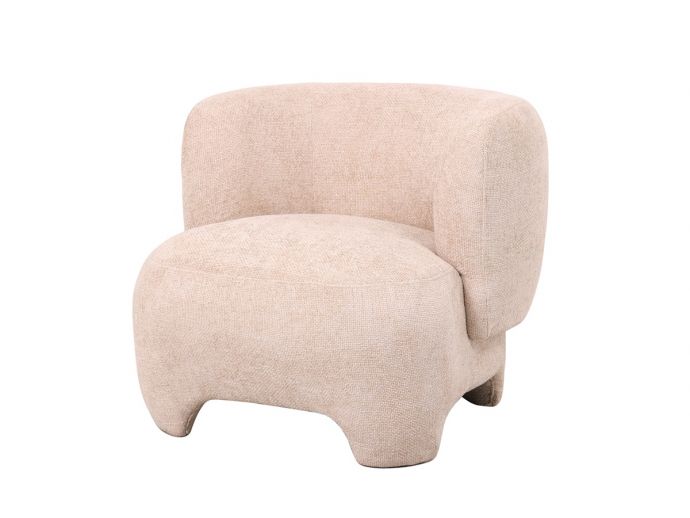 Fauteuil Lorain in stof chenille beige 