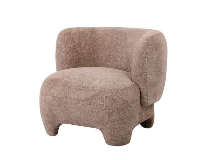 Fauteuil Lorain in stof chenille zand