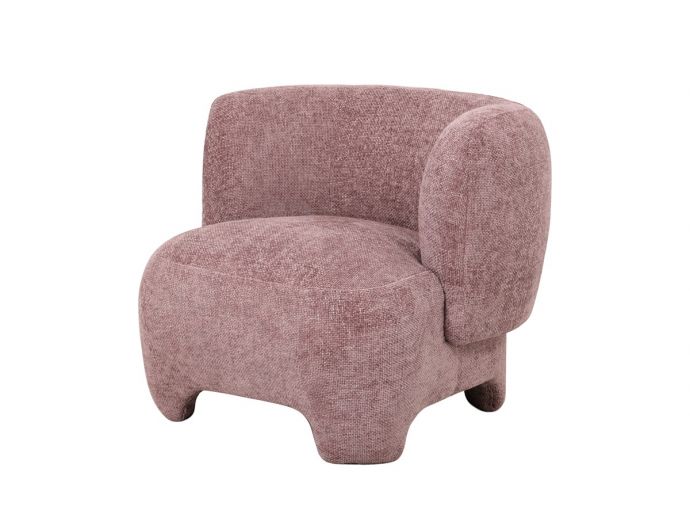 Fauteuil Lorain in stof chenille roze