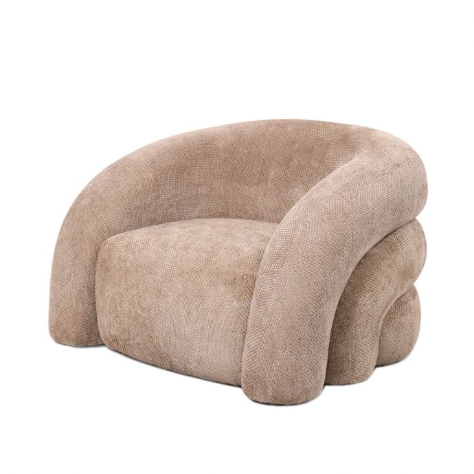 Fauteuil Senna in stof chenille beige