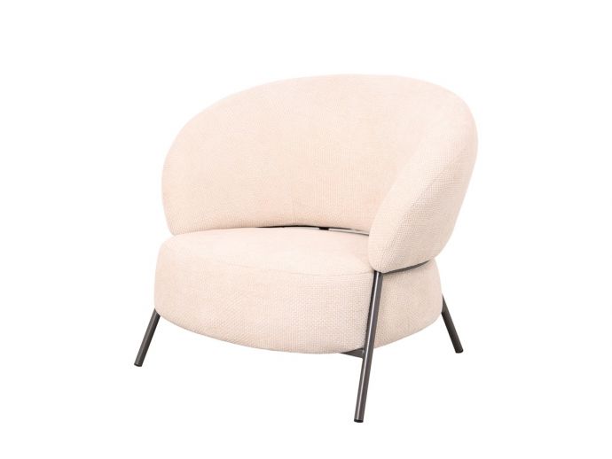 Fauteuil Norah in stof Chenille wit 