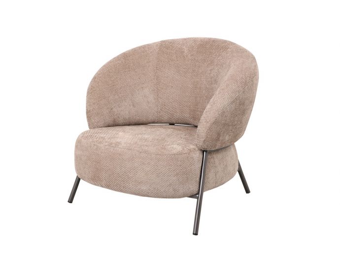 Fauteuil Norah in stof Chenille beige 