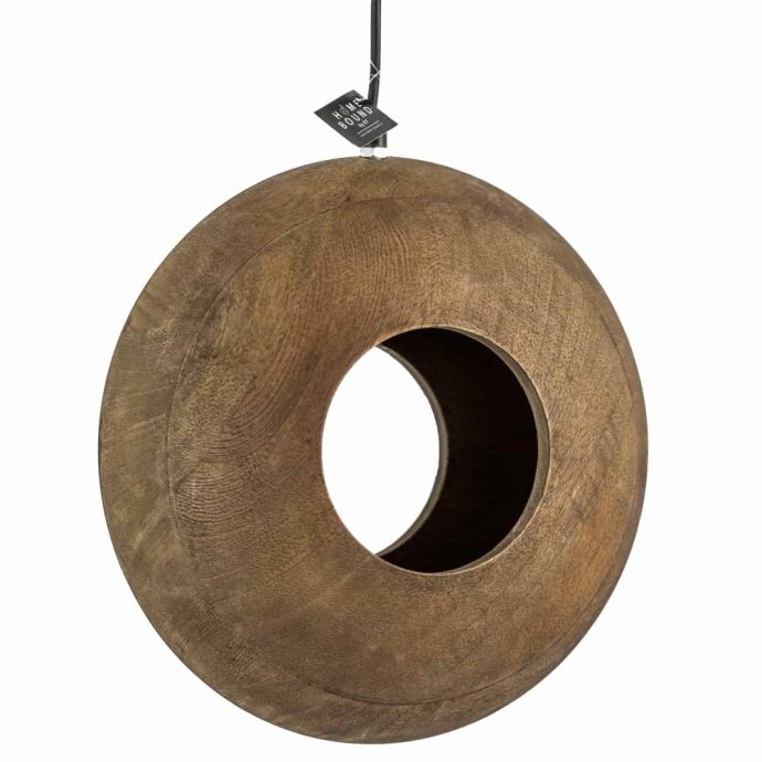 Hangende houten lamp donut walnut