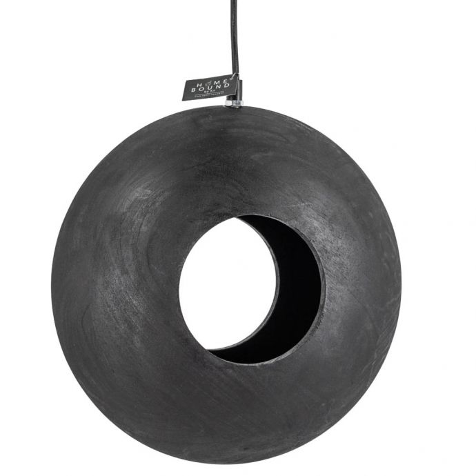 Hangende houten lamp donut black 