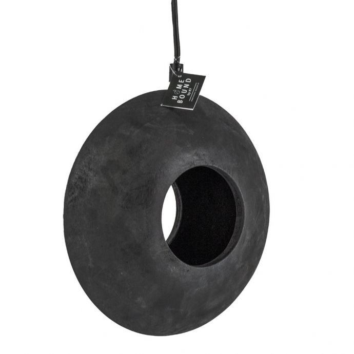 Hangende houten lamp donut black 