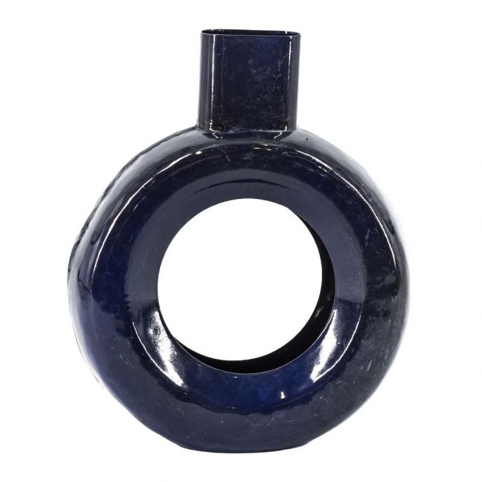 Vaasje donut rond kobalt blauw 