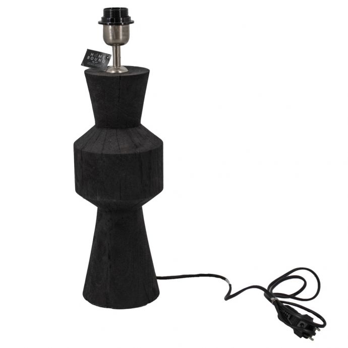 Houten lampenvoet pillar black 