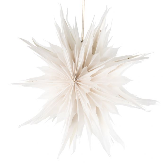 Kerstster ice 50cm wit met pendel 