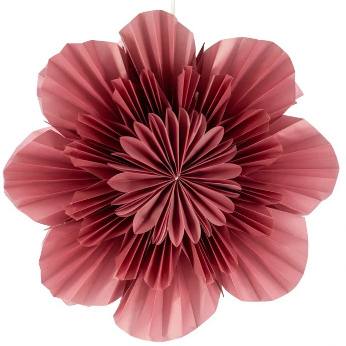 Kerstster flower 40cm pomegrenate met pendel