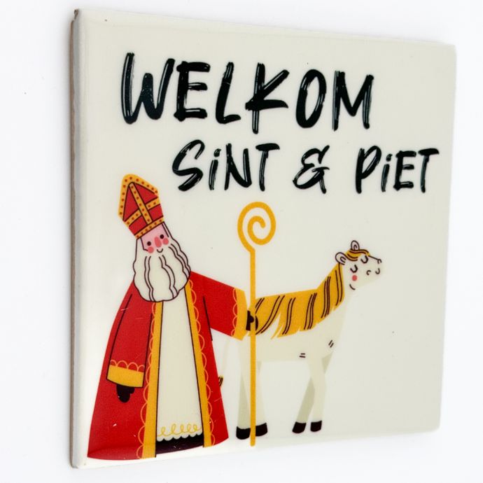 Tegeltje welkom Sint & Piet