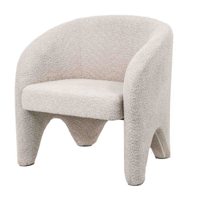 Fauteuil Elle in bouclé zand